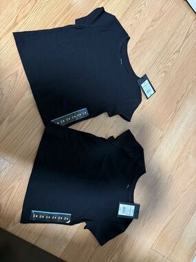 Kids Black Short Sleeve Crewneck Tee Pack of 2 M(8), S(6/7) …182